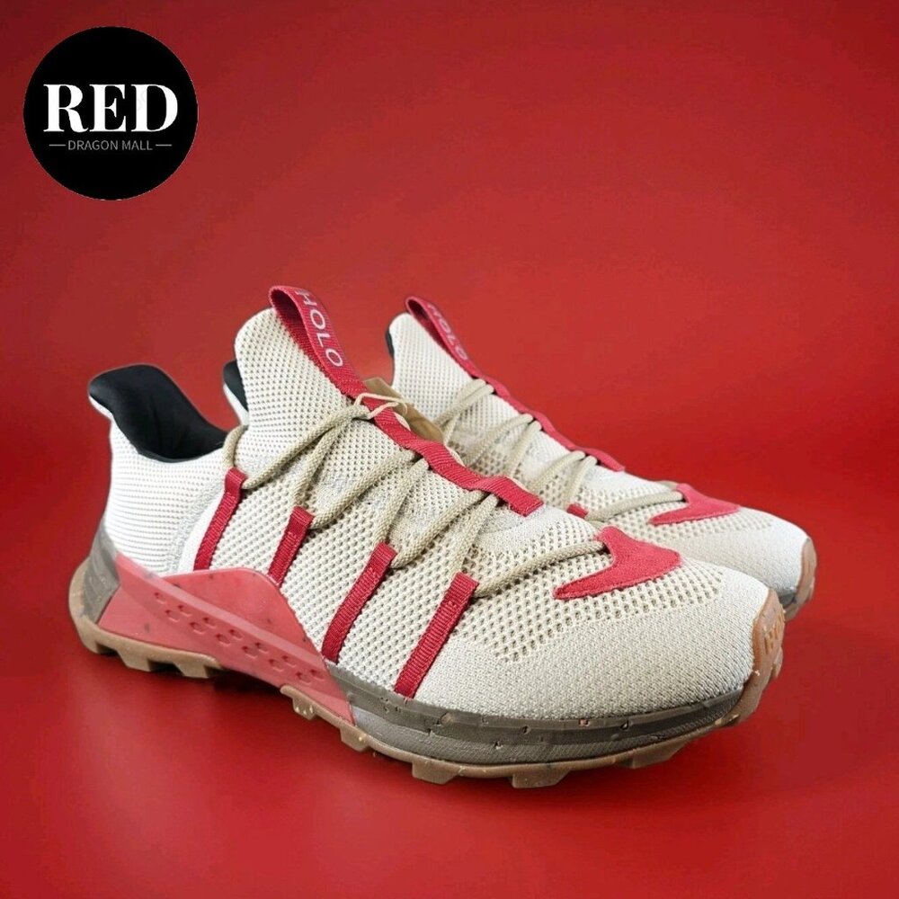 HOLO Artemis Trail Running Shoes Sneakers Red White - Men's Size 11 - Picture 3 of 15